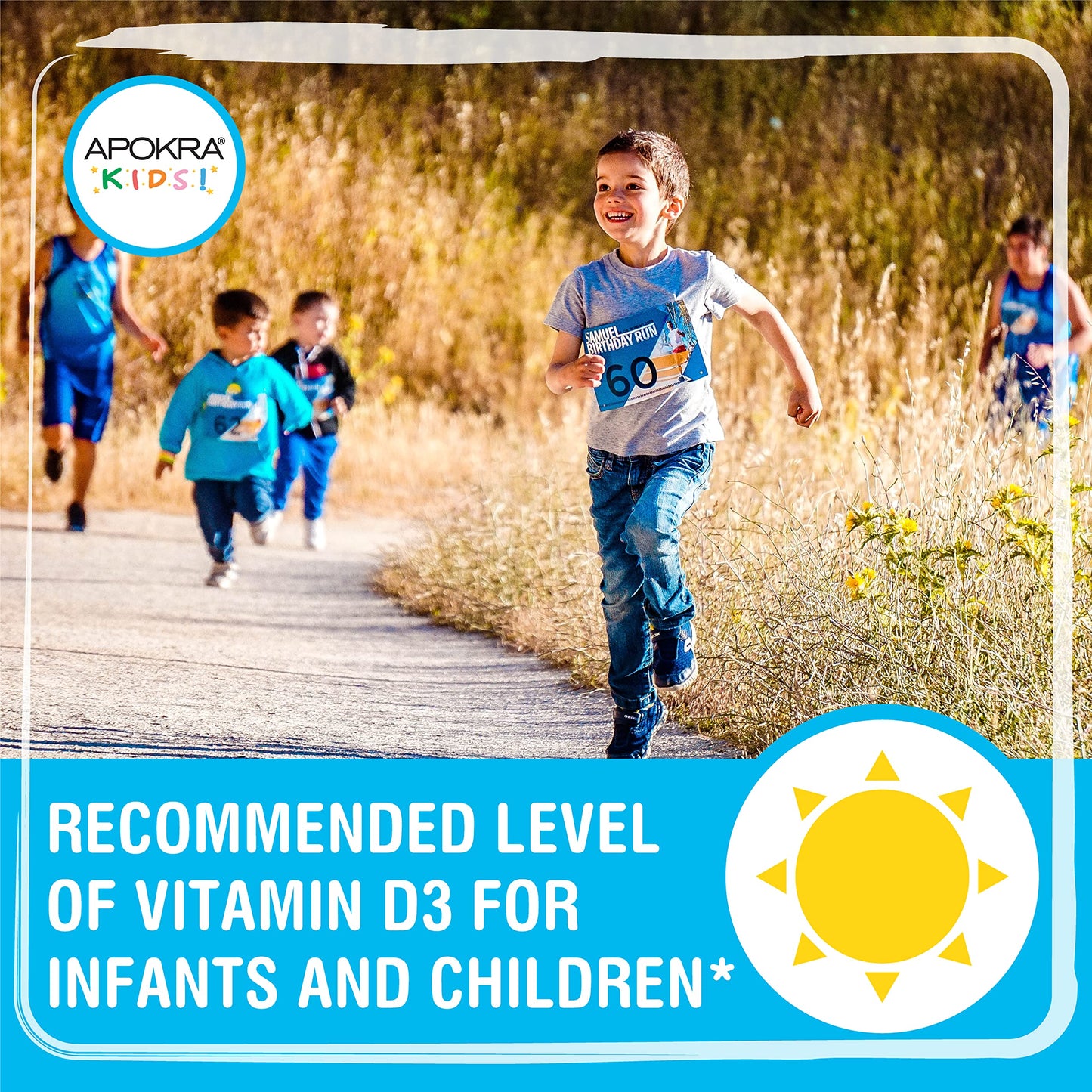 Vitamin D Drops Baby & Kids - Vegan - 60 Days Supply – 30mL – Preservative Free and Sugar Free Kids Vitamins - VIT D 400IU in MCT Oil - 10 micrograms per 0.5mL | APOKRA Kids