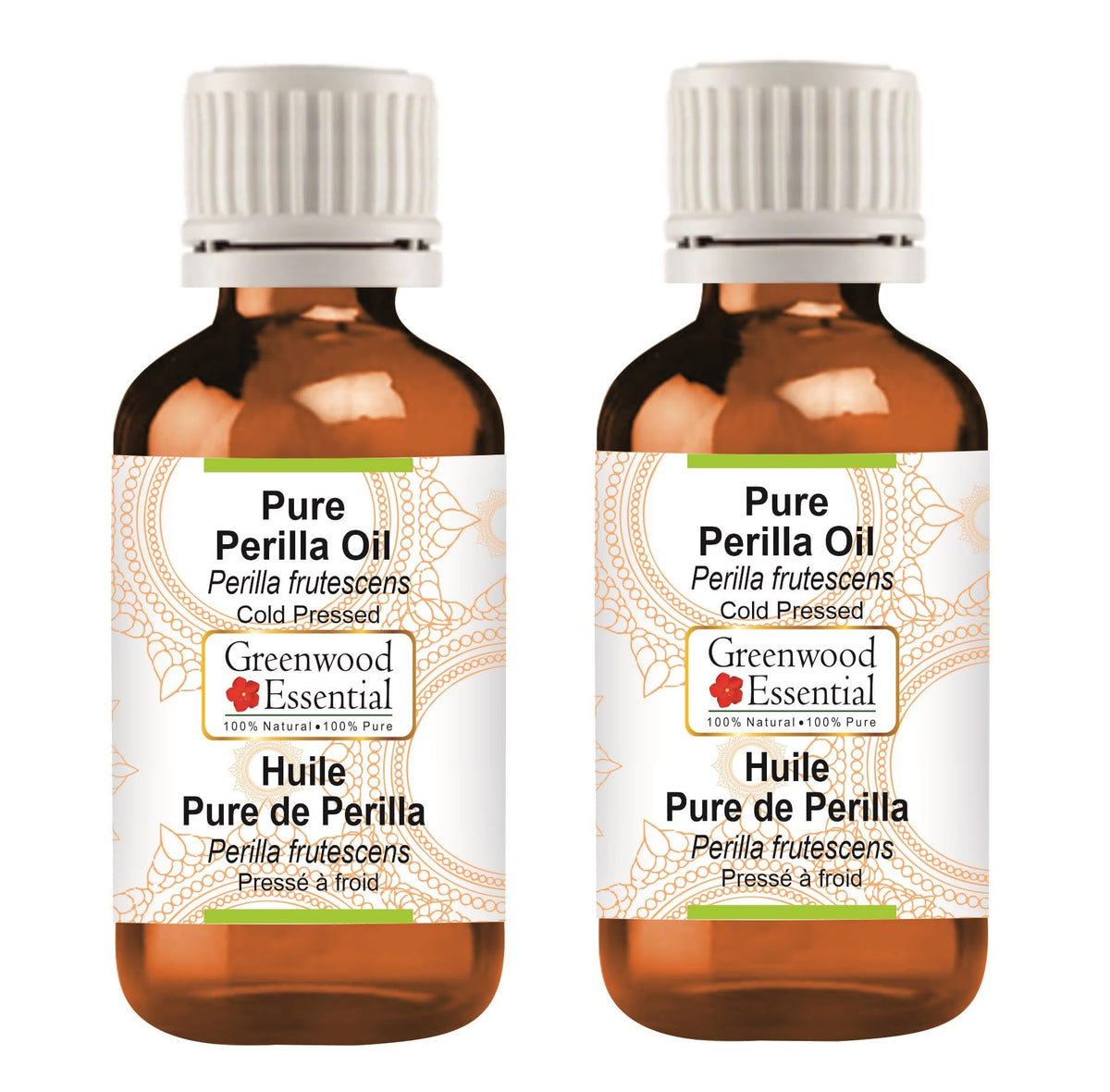 Greenwood Essential Pure Perilla Oil (Perilla frutescens) Cold Pressed (Pack of Two) 100ml X 2 (6.76 oz)