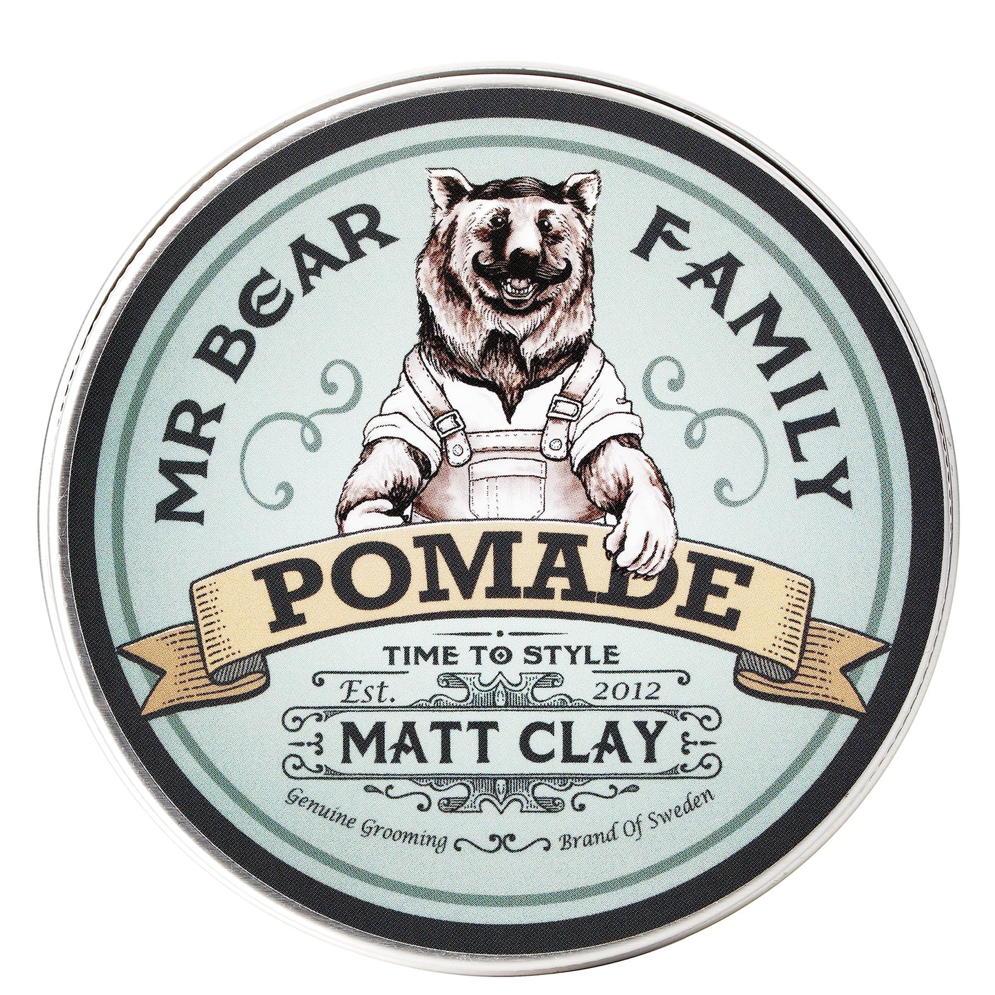 Mr Bear Family Matte Hair Pomade for Men – Medium Hold Water Based Mens Hair Styling Pomade Contains Volumising Kaolin Clay + Bentonite Clay – Non Greasy Texturising Matt Pomade for Effective Frizz Control 100ml