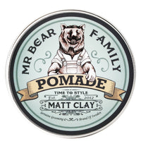 Mr Bear Family Matte Hair Pomade for Men – Medium Hold Water Based Mens Hair Styling Pomade Contains Volumising Kaolin Clay + Bentonite Clay – Non Greasy Texturising Matt Pomade for Effective Frizz Control 100ml