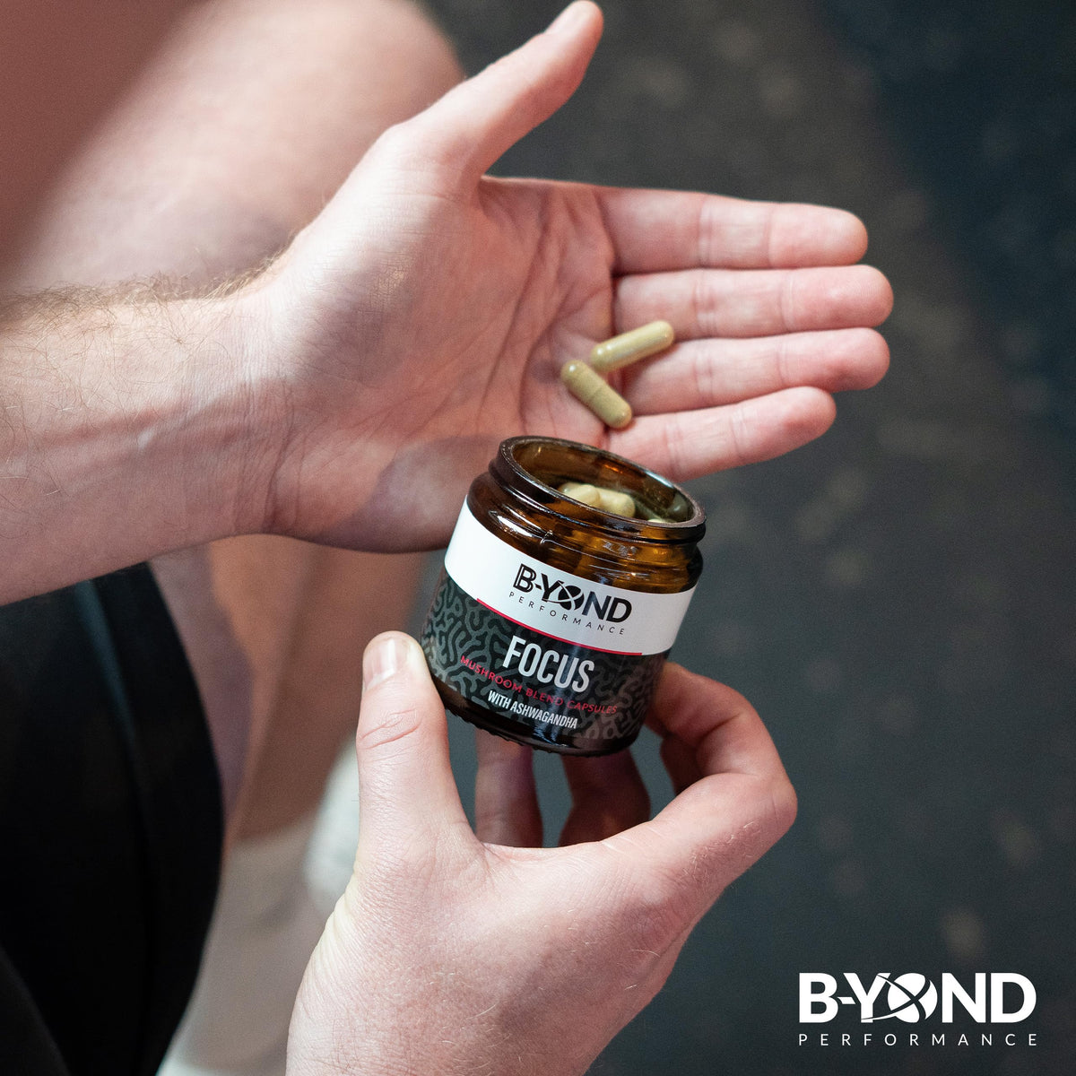 B-YOND Performance Mushroom Complex Supplement for Focus - Premium Brain Supplement with Ashwagandha, Turmeric, Reishi, & Gotu Kola for Focus & Memory Support - for Women & Men by B-Yond Performance, 60 Capsules