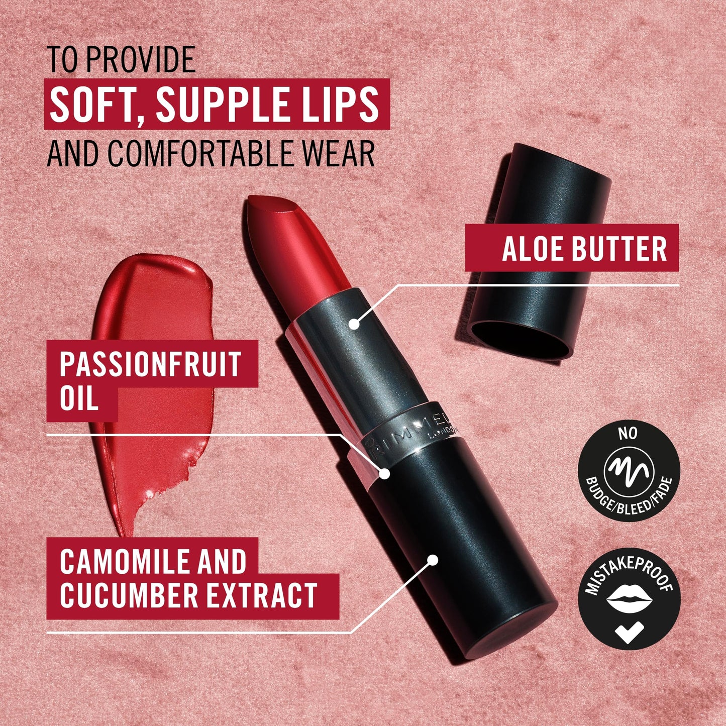 Rimmel Lasting Finish Lipstick 086 Sugar Plum, Creamy Satin Finish, Long Lasting 8 HR Wear, Comfortable Formula, Rich Pigment
