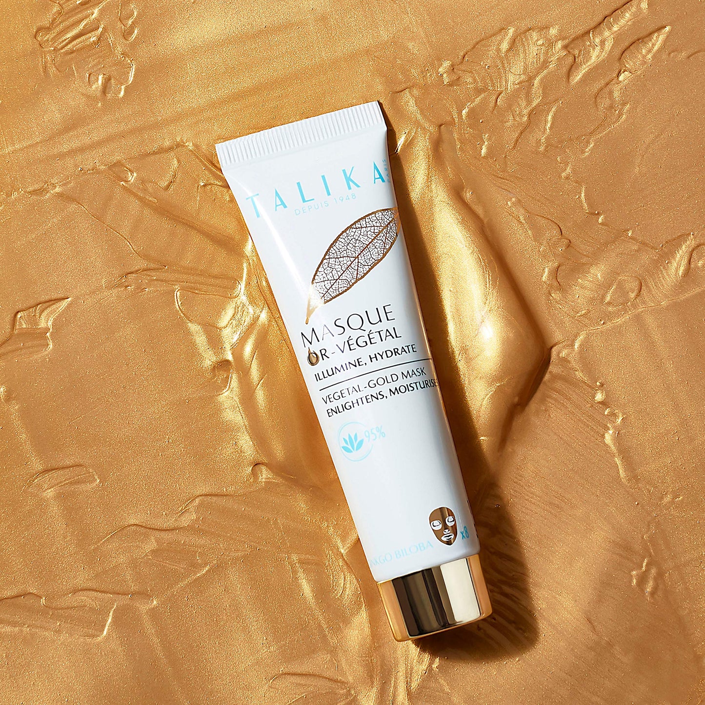 TALIKA Vegetal Gold Mask - Talika - Regenerating Gold Mask - Antioxidant and soothing care - All skin types - Skin boosted with radiance in just 10 minutes