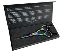 Sanguine Professional Hair Cutting Scissors, Hairdressing Scissors, Ultra-Sharp Japanese Convex Blades, Titanium Coated - 5.5 inch, Includes Case
