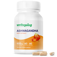 Wellsgoing Ashwagandha 600 mg – Stress & Wellness Support (60 Capsules)
