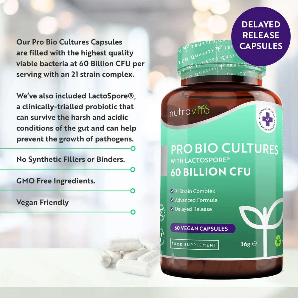 Nutravita 60 Billion CFU Probiotic Cultures - 60 Capsules