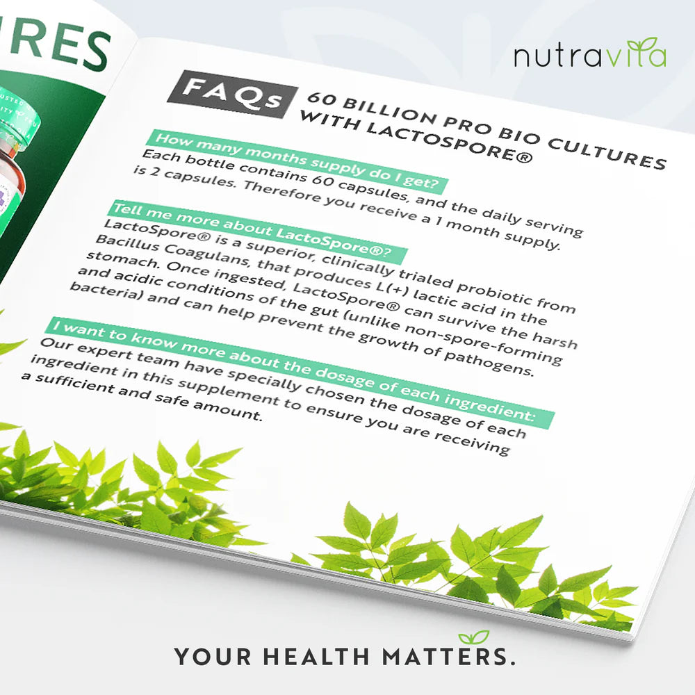 Nutravita 60 Billion CFU Probiotic Cultures - 60 Capsules