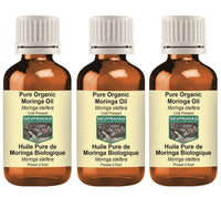 DEVPRAYAG Devprayag Pure Moringa Oil (Moringa oleifera) Natural Therapeutic Grade Cold Pressed (Pack of Three) 100ml x 3 (10 oz)