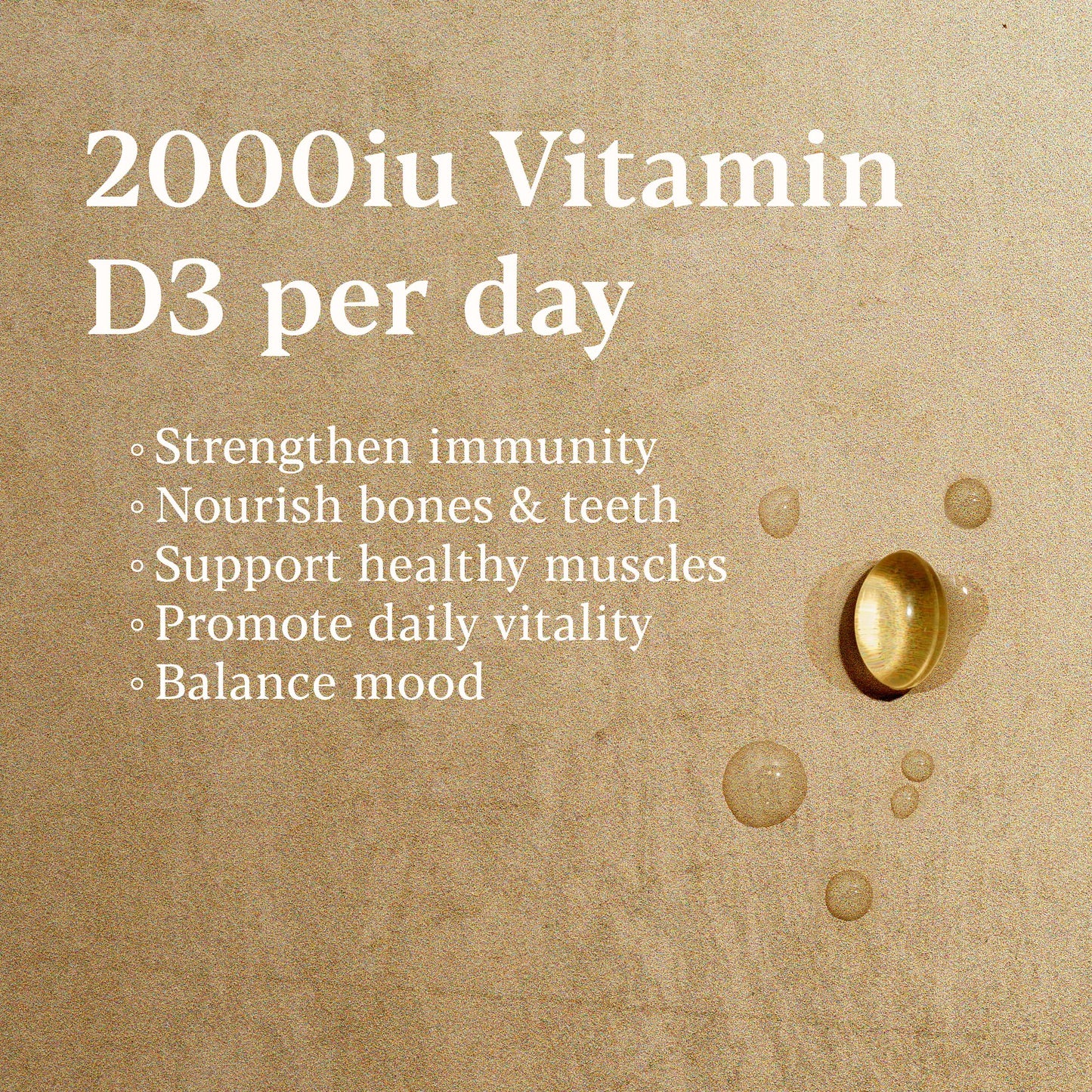 HIGHER NATURE Higher Nature - High Strength - Vitamin D3 2000iu - Immune System Support - Bone & Muscle Support - Vegetarian Friendly - 120 Capsules