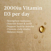 HIGHER NATURE Higher Nature - High Strength - Vitamin D3 2000iu - Immune System Support - Bone & Muscle Support - Vegetarian Friendly - 120 Capsules