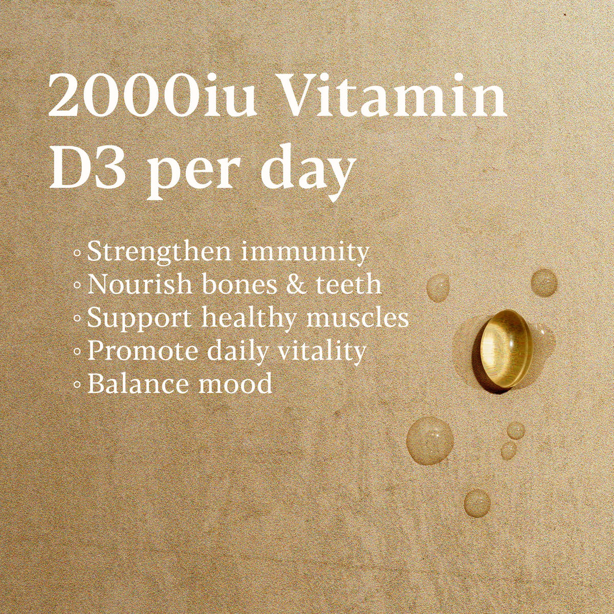 HIGHER NATURE Higher Nature - High Strength - Vitamin D3 2000iu - Immune System Support - Bone & Muscle Support - Vegetarian Friendly - 120 Capsules