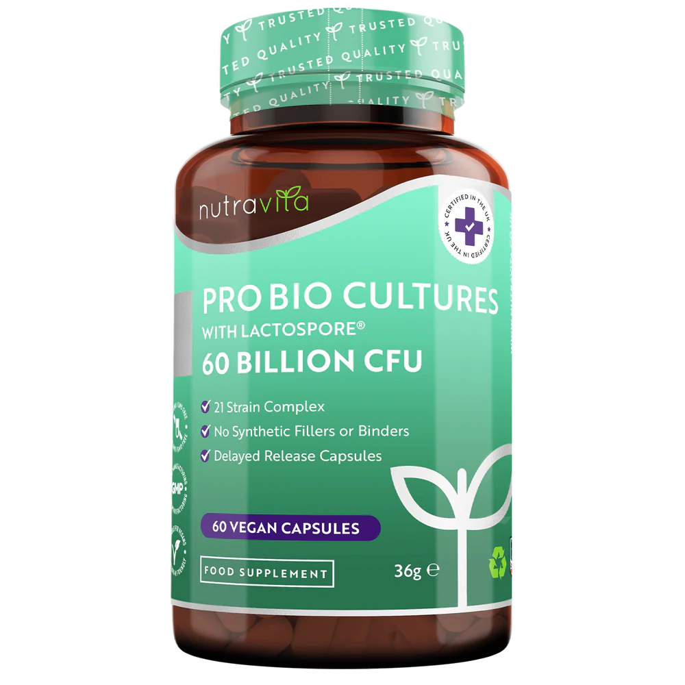 Nutravita 60 Billion CFU Probiotic Cultures - 60 Capsules