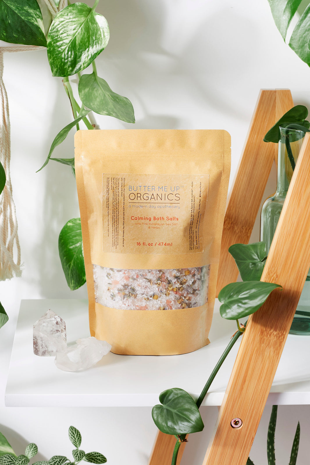 Calming Bath Salts / Detox / Relaxation / Lavender & Chamomile / Essential Oils / Organic Herbs / Herbal Bath Salts for Relaxation Stress