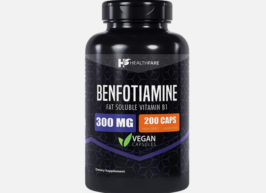 Benfotiamine 300mg 200 Veg Capsules Fat Soluble Thiamine Vitamin B1 HealthFare