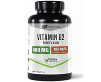 Healthfare Vitamin B2 400mg | 180 Capsules | Riboflavin | Gluten Free | Made in The USA