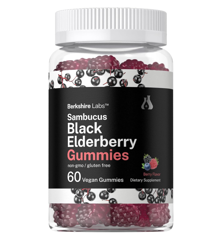 Black Elderberry Gummies | 60 Count | with Zinc and Vitamin C | Vegan, Non-GMO, Gluten Free Extract for Adults