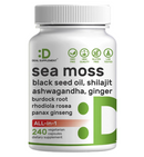 Irish Sea Moss 7000mg Per Serving, 240 Veggie Capsules –3000mg Black Seed Oil, 2000mg Ashwagandha, 600mg Ginger