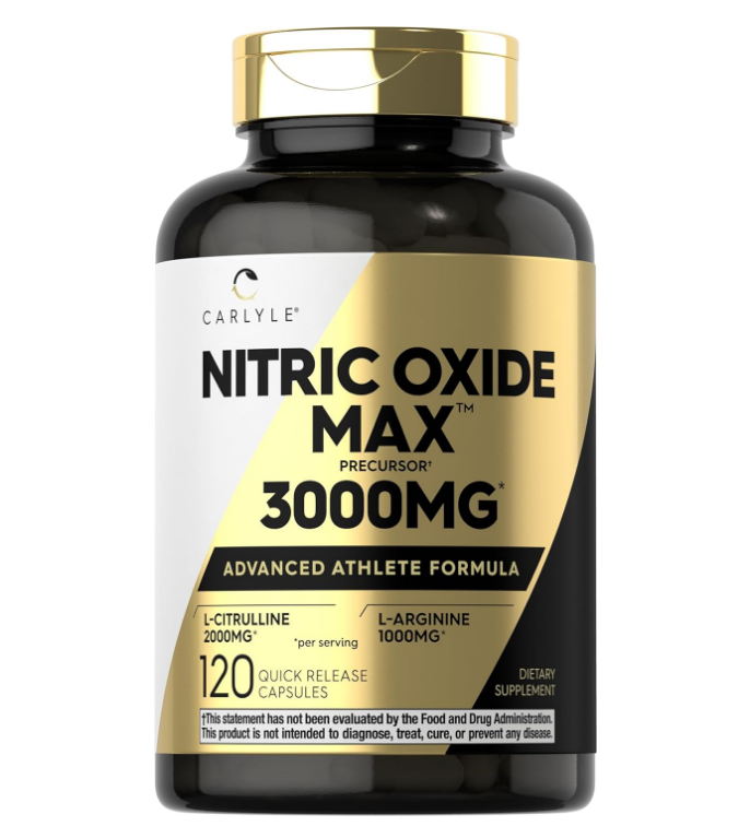 Carlyle Nitric Oxide Supplement 3000mg | 120 Capsules | Pre Workout with L-Arginine & L-Citrulline | Non-GMO, Gluten Free