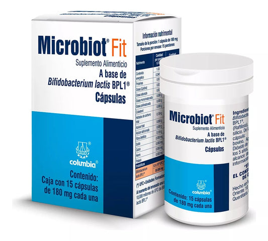 Microbiot Fit, 10 Billion BPL1 Bifidobacterium Lactis Probiotics, 15 Capsules