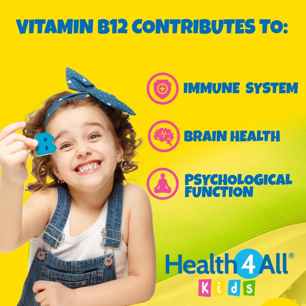 Health4All Kids Vitamin B12 90 2.5µg Sublingual Tablets, Orange Flavoured