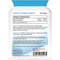 Health4All Kids D-Biotin 90 Chewable Tablets, Orange Flavoured