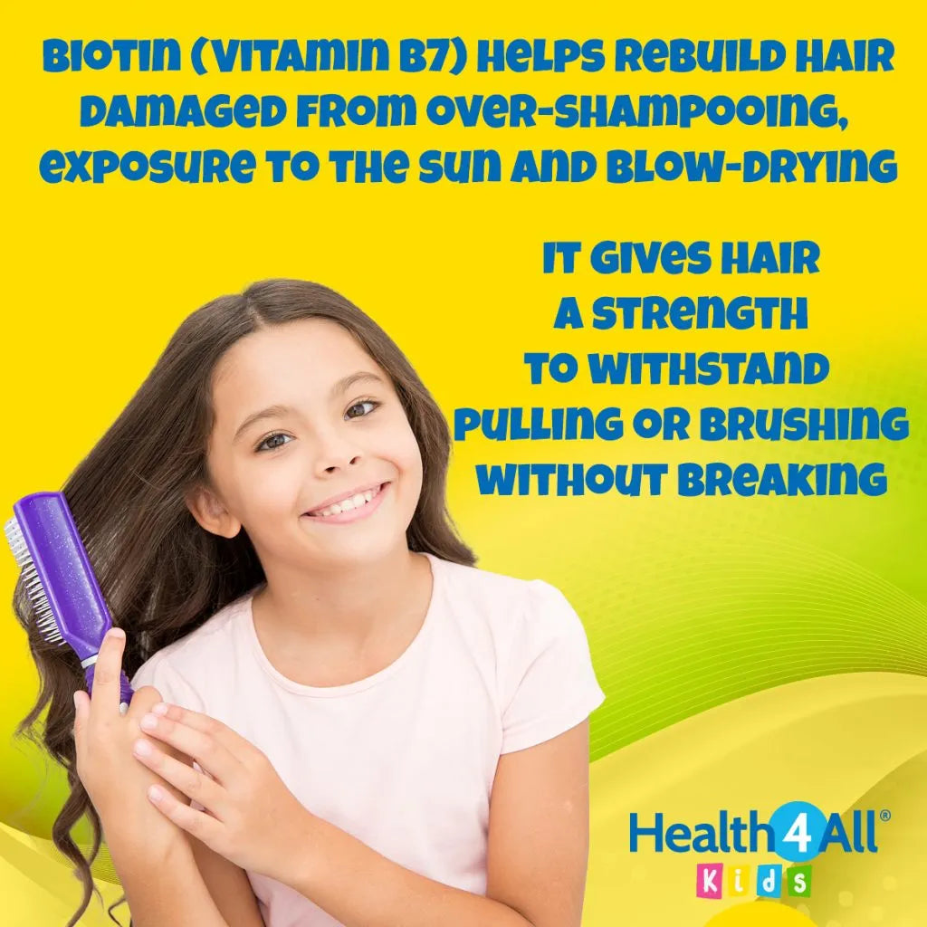 Health4All Kids D-Biotin 90 Chewable Tablets, Orange Flavoured