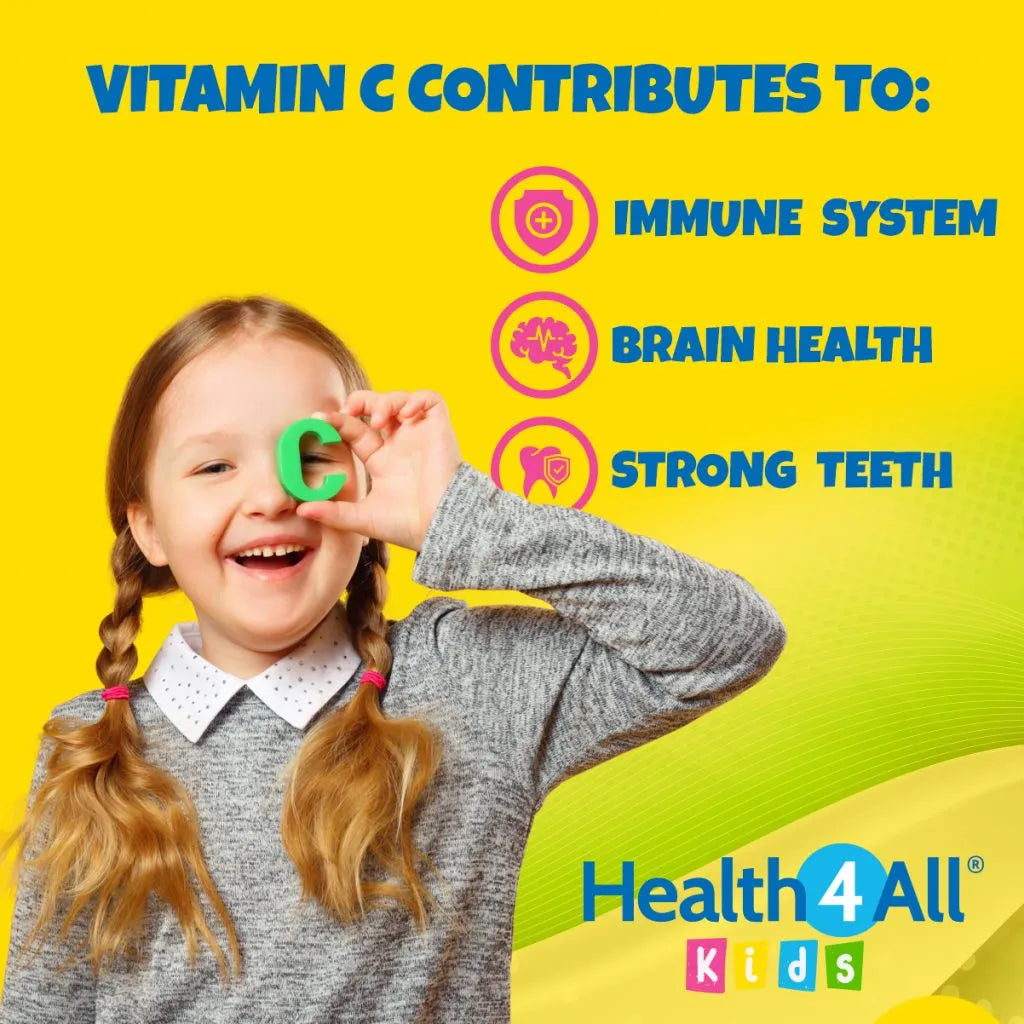 Health4All Kids Vitamin C 90 250mg Chewable Tablets, Orange Flavoured