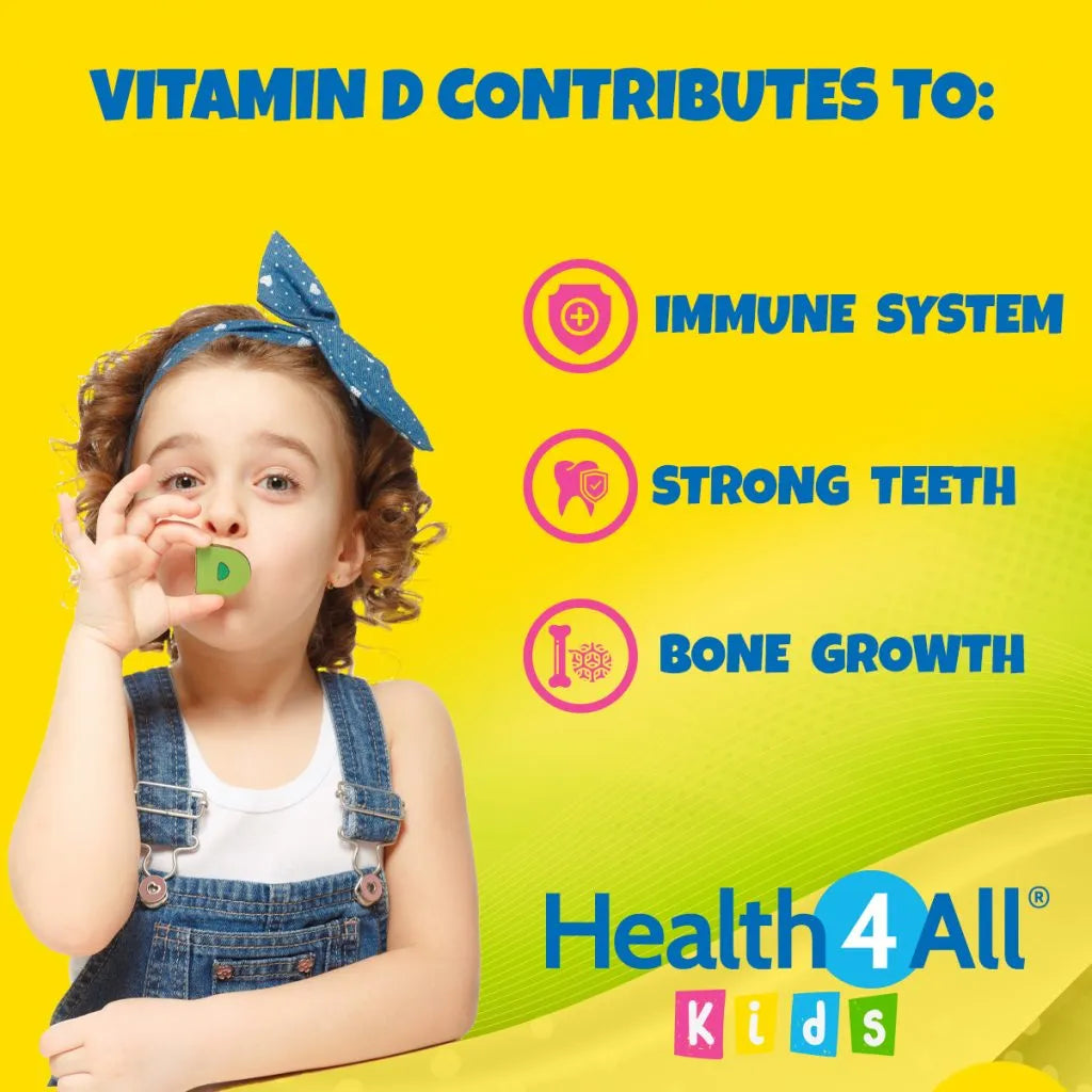 Health4All Kids Vitamin D3 90 600iu Chewable Tablets, Orange Flavoured