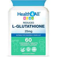 Health4All Kids L-Glutathione 90 25mg Chewable Tablets, Orange Flavored
