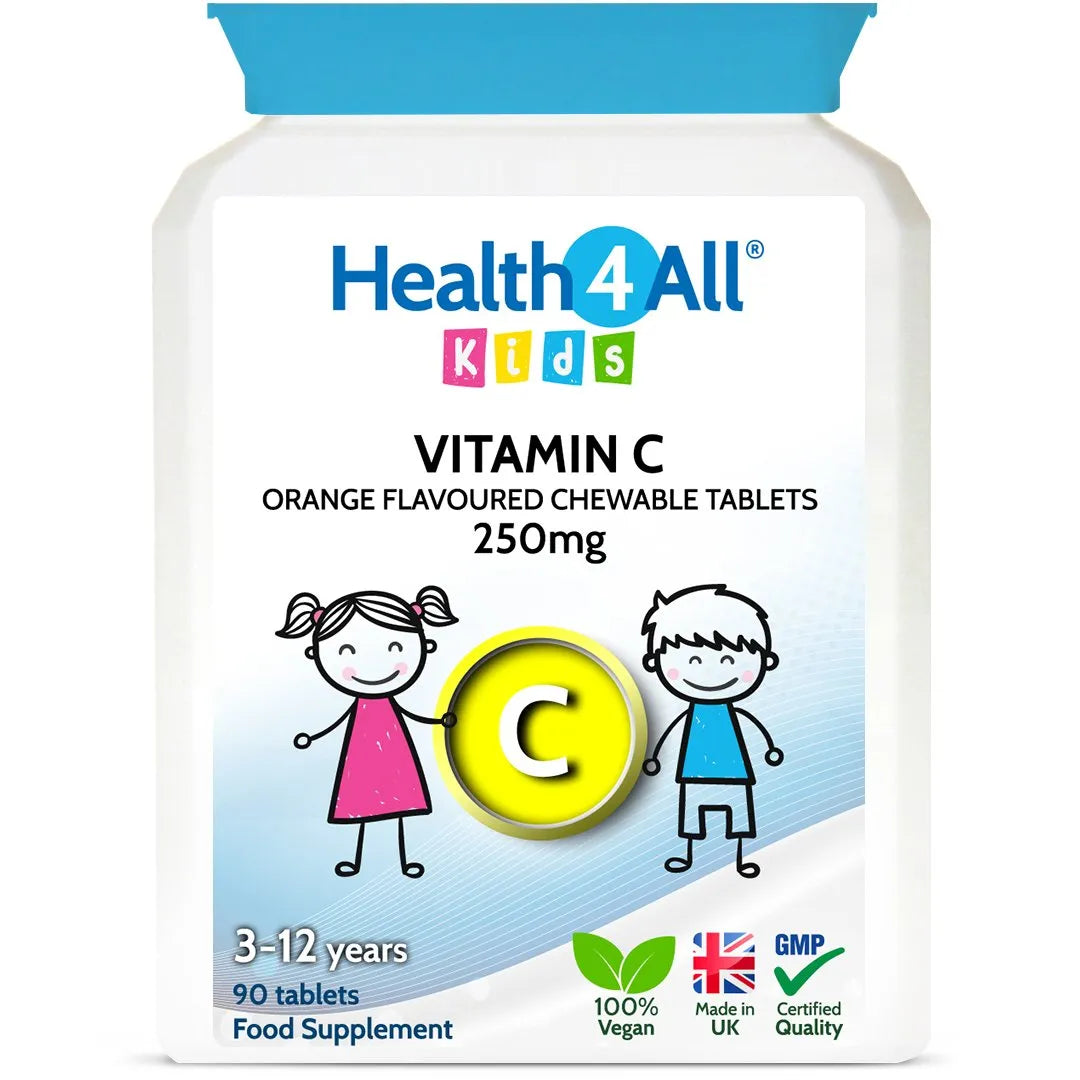 Health4All Kids Vitamin C 90 250mg Chewable Tablets, Orange Flavoured
