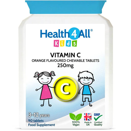 Health4All Kids Vitamin C 90 250mg Chewable Tablets, Orange Flavoured