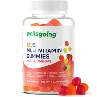 Wellsgoing Kids Multivitamin Gummies with Omega-3 – Vitamins C, D & Zinc (60 Gummies)