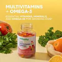 Wellsgoing Kids Multivitamin Gummies with Omega-3 – Vitamins C, D & Zinc (60 Gummies)