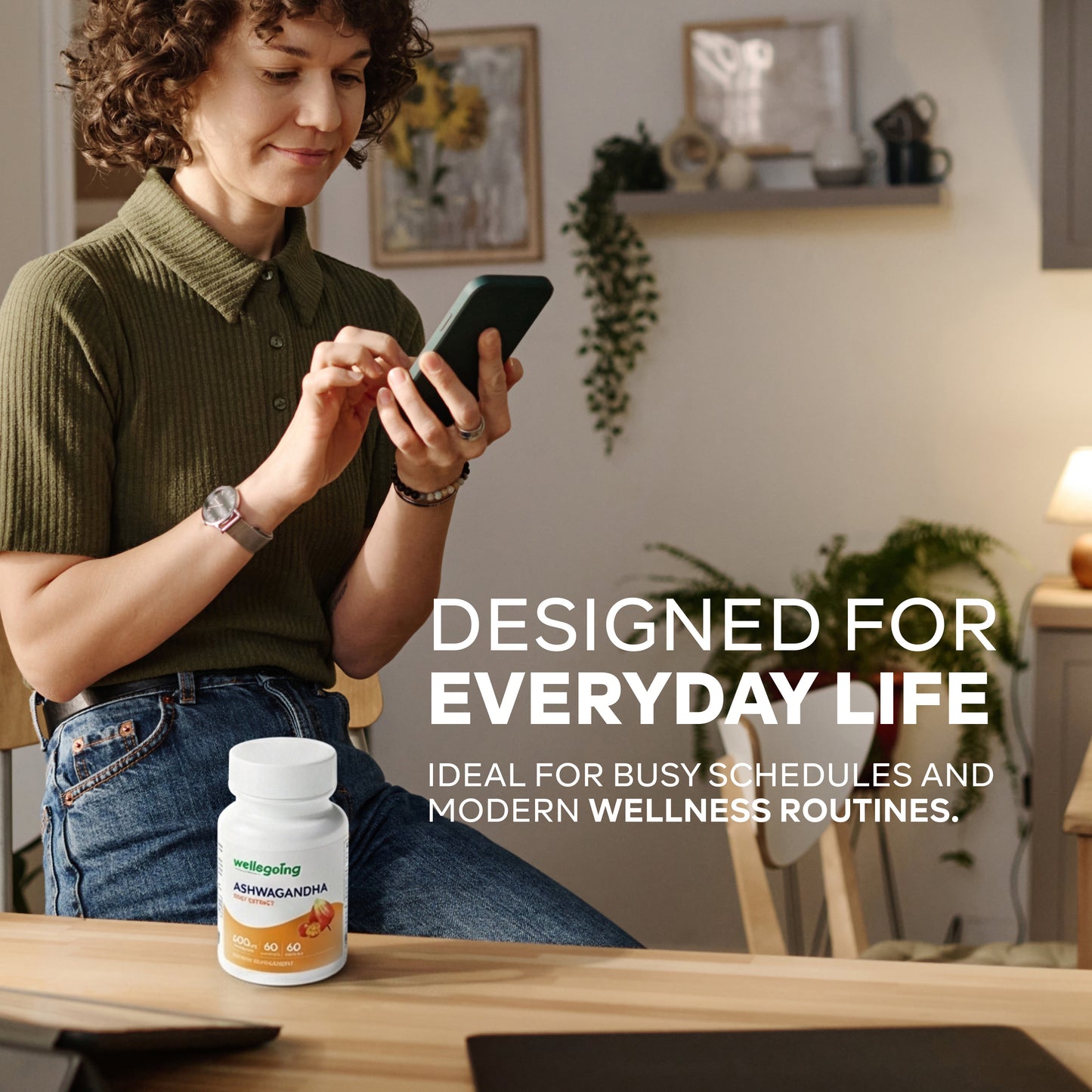 Wellsgoing Ashwagandha 600 mg – Stress & Wellness Support (60 Capsules)