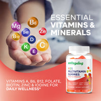 Wellsgoing Kids Multivitamin Gummies with Omega-3 – Vitamins C, D & Zinc (60 Gummies)