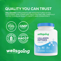 Wellsgoing Grass-Fed Collagen Peptides Powder – Hair, Skin & Joint Support (2 lb)
