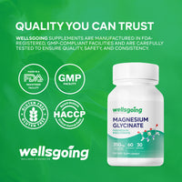 Wellsgoing Magnesium Glycinate – Muscle & Relaxation Support (60 Capsules)