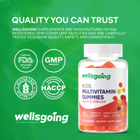 Wellsgoing Kids Multivitamin Gummies with Omega-3 – Vitamins C, D & Zinc (60 Gummies)