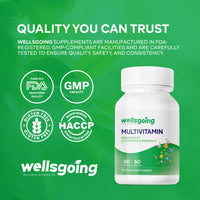 Wellsgoing Multivitamin with Probiotics – Daily Nutrition & Digestive Support (60 Capsules)
