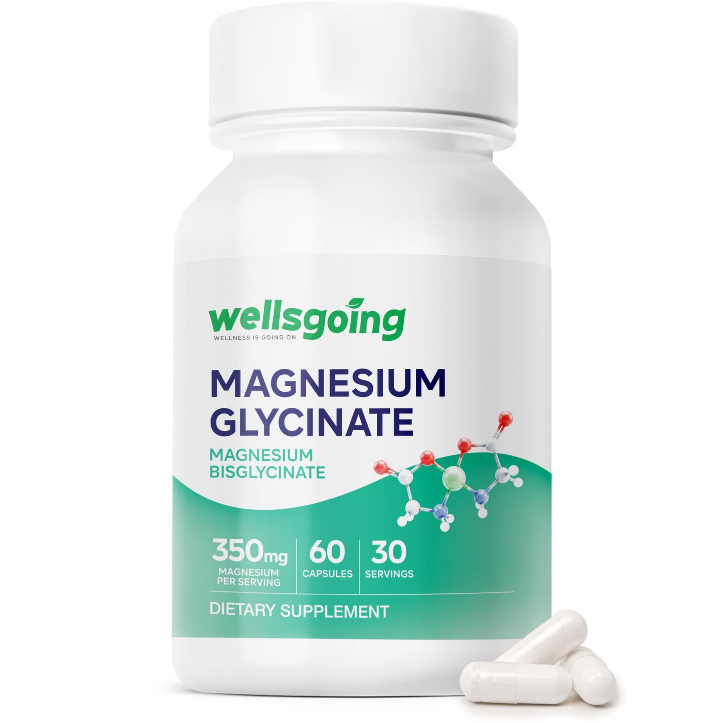 Wellsgoing Magnesium Glycinate – Muscle & Relaxation Support (60 Capsules)