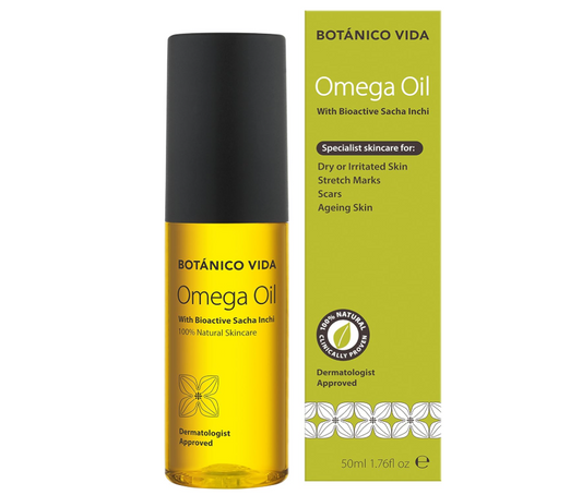 Botanico Vida Omega Oil, 50ml. The 100% Natural Body Oil for Stretch Marks, Scars, Dry Skin