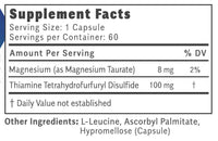 Objective Nutrients Thiamax Vitamin B1 (Thiamine TTFD) Capsules, 100mg, 60 Count