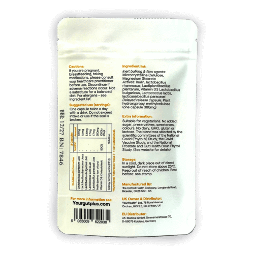 Phyto-V your gut plus+ Yourgutplus+ The Probiotics of a Live Yogurt with Vitamin D