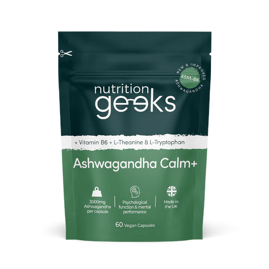 Nutrition Geeks Ashwagandha KSM 66 Complex - 3000mg Enhanced with Amino Acids & Vitamin B6 for Sleep Aid & Calm - 60 Capsules(2 Month Supply)