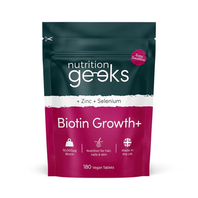 Nutrition Geeks Biotin Hair Growth Supplement - 180 Tablets