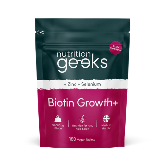 Nutrition Geeks Biotin Hair Growth Supplement - 180 Tablets