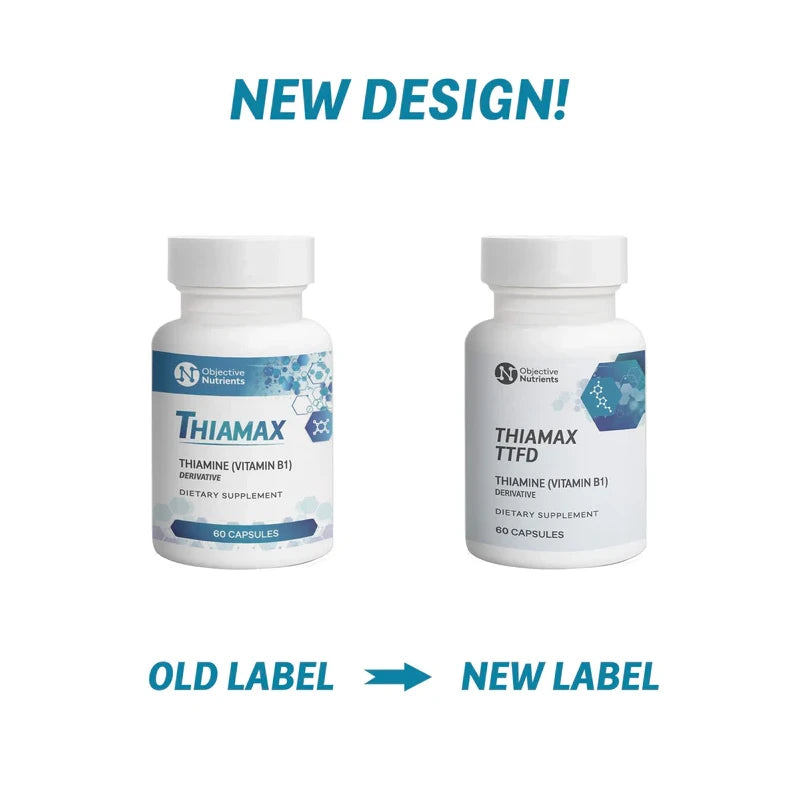 Objective Nutrients Thiamax Vitamin B1 (Thiamine TTFD) Capsules, 100mg, 60 Count