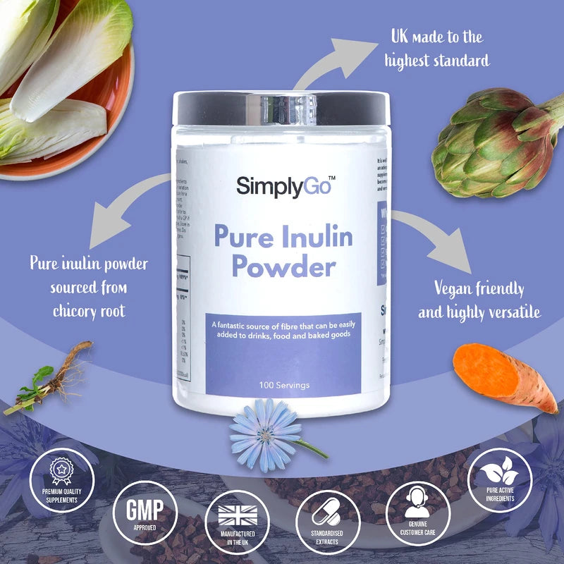 SimplyGo Pure Inulin Powder, 500g, 100 Servings