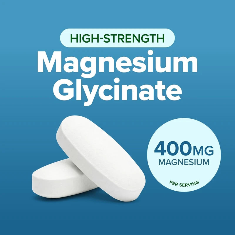Purely Holistic Magnesium Glycinate 400mg - 270 Magnesium Tablets - for Improved Sleep, Stress Relief & Cramp Defense