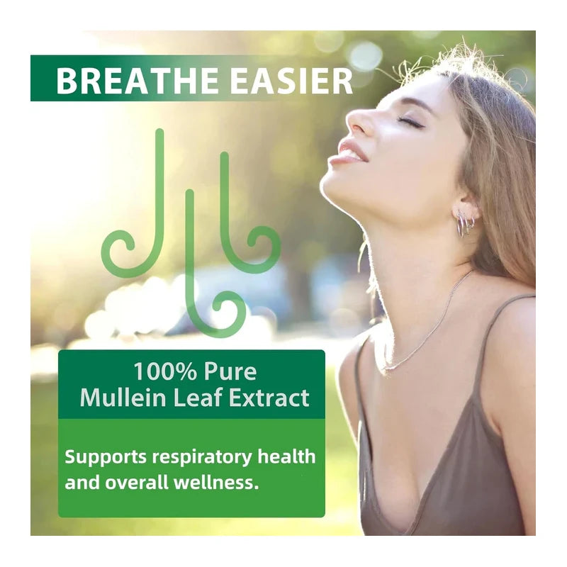 Mullein Drops for Lungs - Mullein Leaf Extract with Chlorophyll for Lung and Respiratory Support, Mullein Herbal Supplements, 2.02 fl oz (60ml)